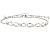 Sterling Silver and Diamond Bolo Bracelet